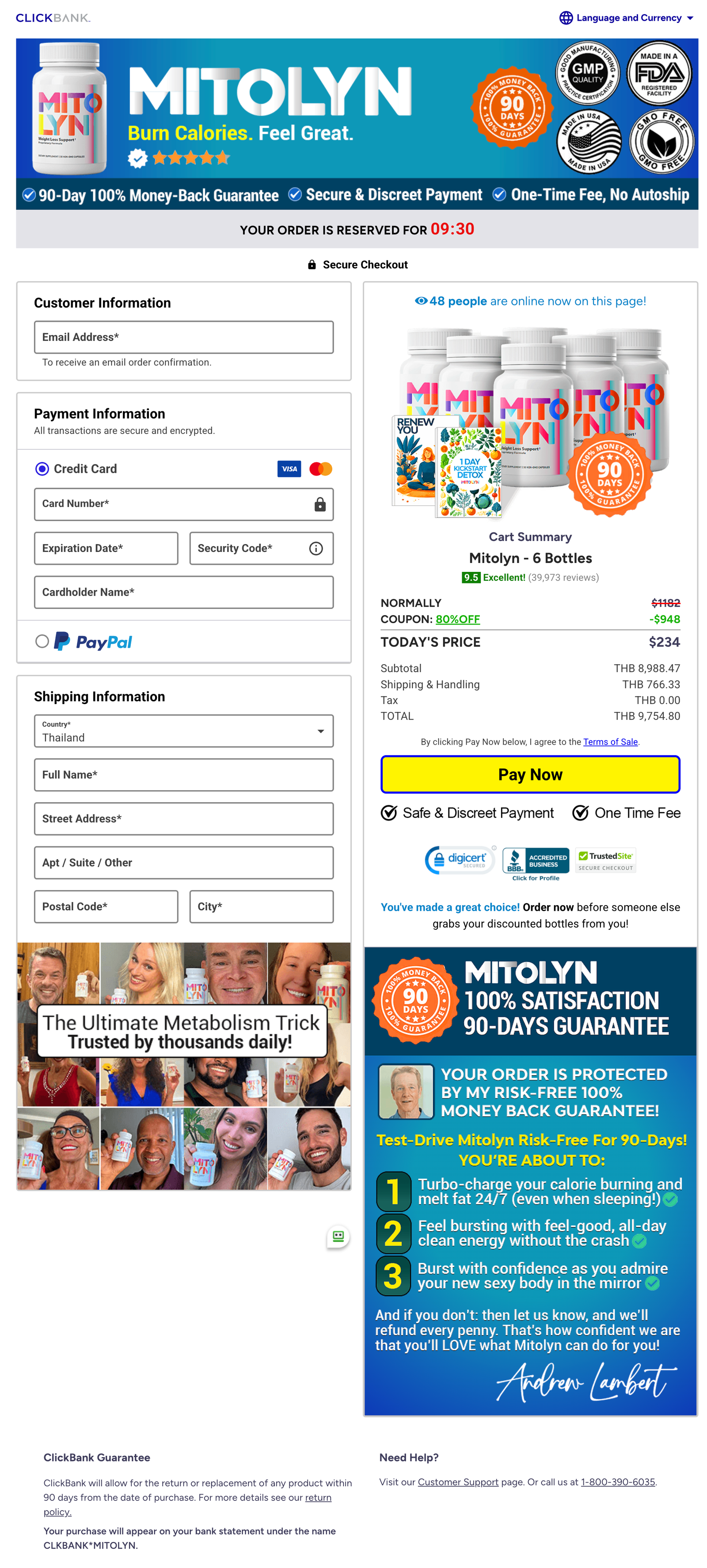 Mitolyn secure order and checkout page